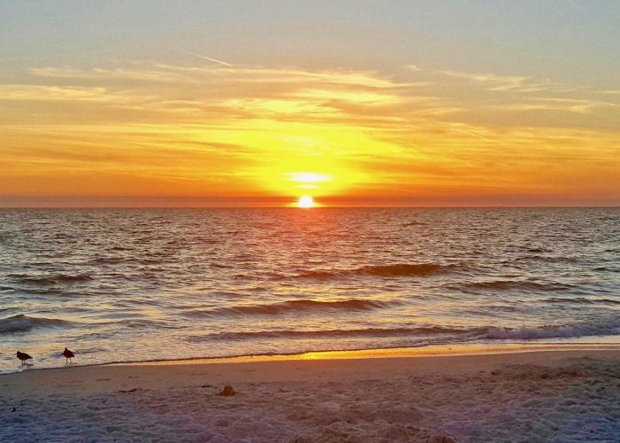 Sunset view from across Gulf drive on the beach