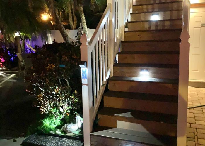 Lighted steps to villa A balcony Lighted steps to villa A balcony