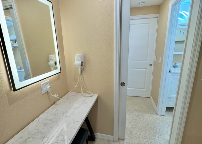 double privacy pocket door access to bathroom
